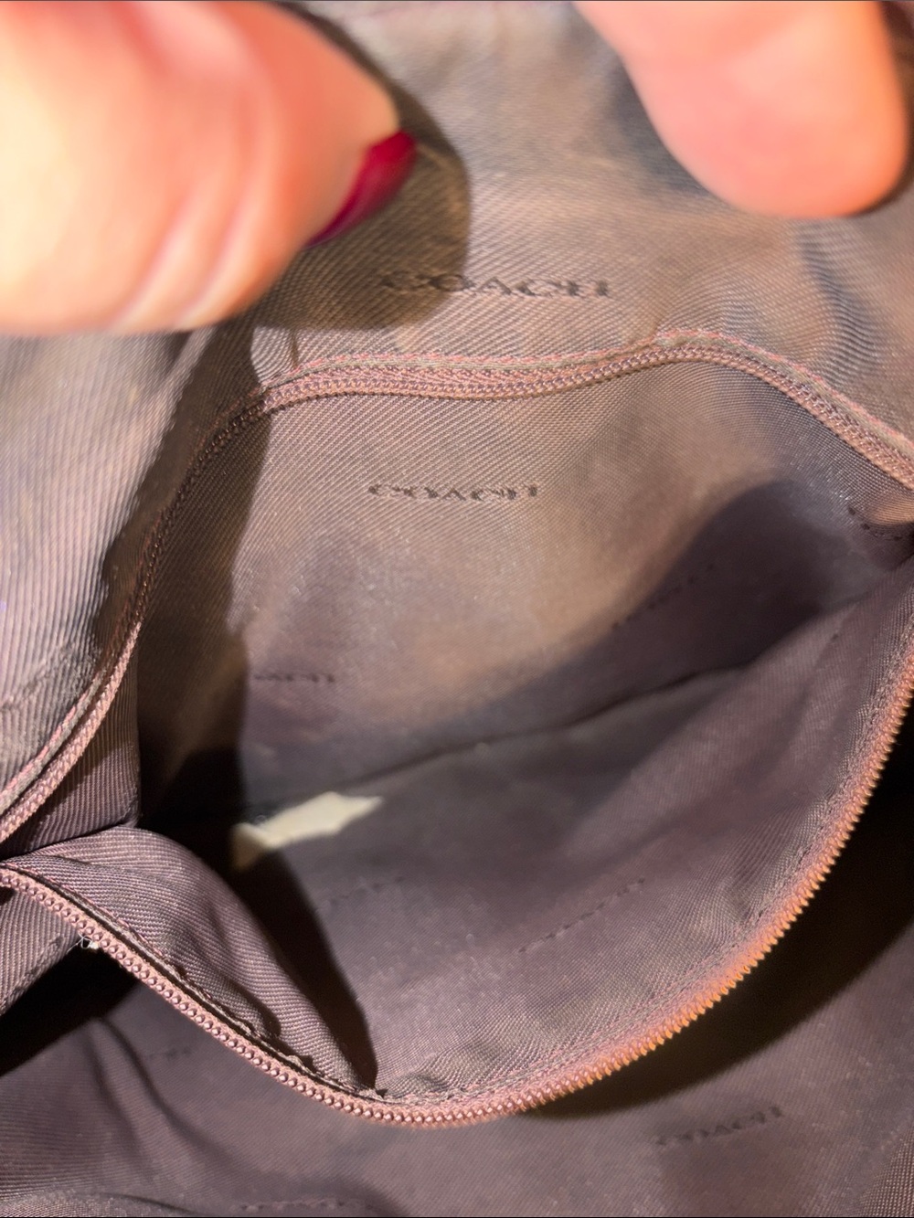 Coach Pebbled Leather Shoulder Bag in Burgundy - Picture 8 of 8